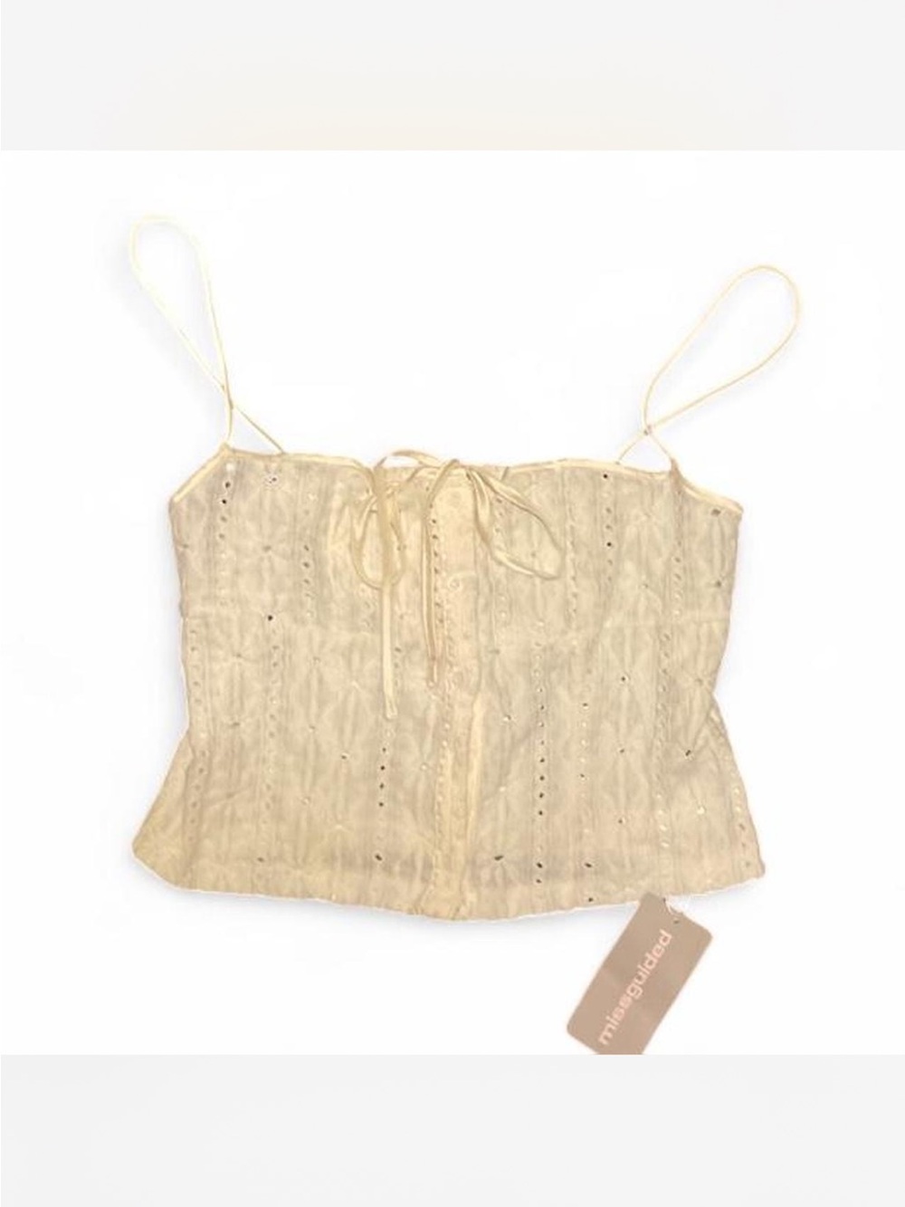 Misguided NWT Poplin Ivory Lace Coquette blouse